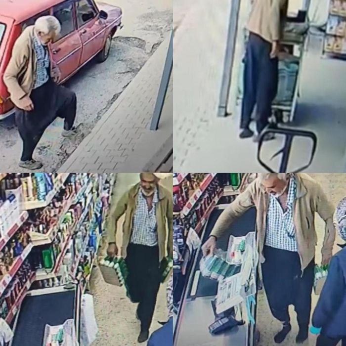 �amurlu ayakkab�s�n� ��kar�p markette al��veri� yapm��t�: 