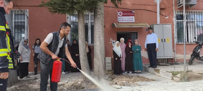 Anamur�da Kur�an kursunda yang�n tatbikat�