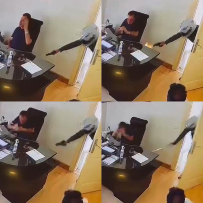 O anlar kamerada: Tatil sitesinin ba�kan�, kaskl� sald�rgan taraf�ndan vuruldu